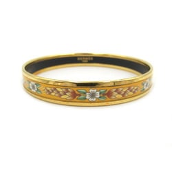 Hermes HERMES Enamel PM Bangle GP (Gold Plated) Cloisonne Women's Gold Yellow