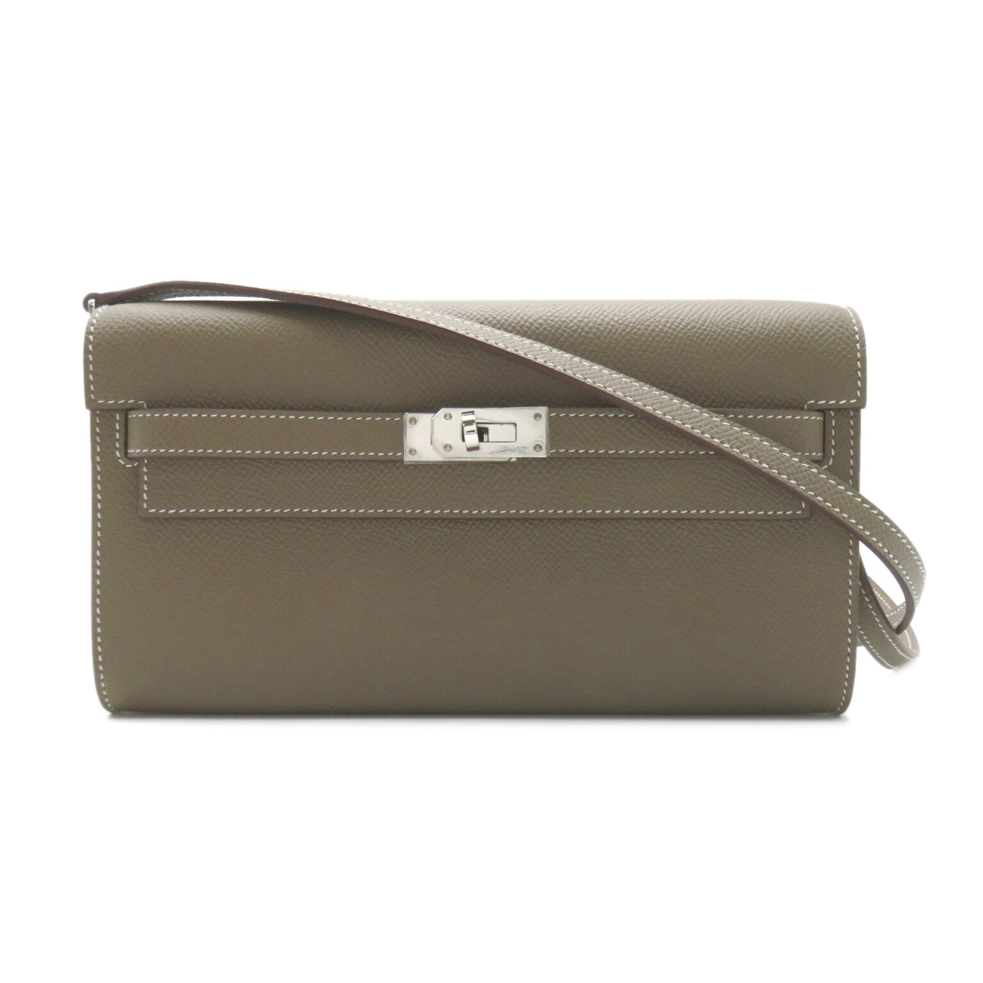 Hermes Kelly Long To Go Shoulder Bag, Leather, Epsom Women's, Grey