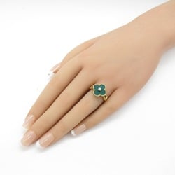 Van Cleef & Arpels Alhambra Green Chalcedony Diamond Ring, K18 (yellow gold), diamond, green chalcedony, ladies, clear,