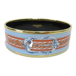 Hermes HERMES enamel bracelet large bangle GP (gold plated) ladies blue