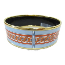 Hermes HERMES enamel bracelet large bangle GP (gold plated) ladies blue