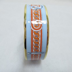 Hermes HERMES enamel bracelet large bangle GP (gold plated) ladies blue