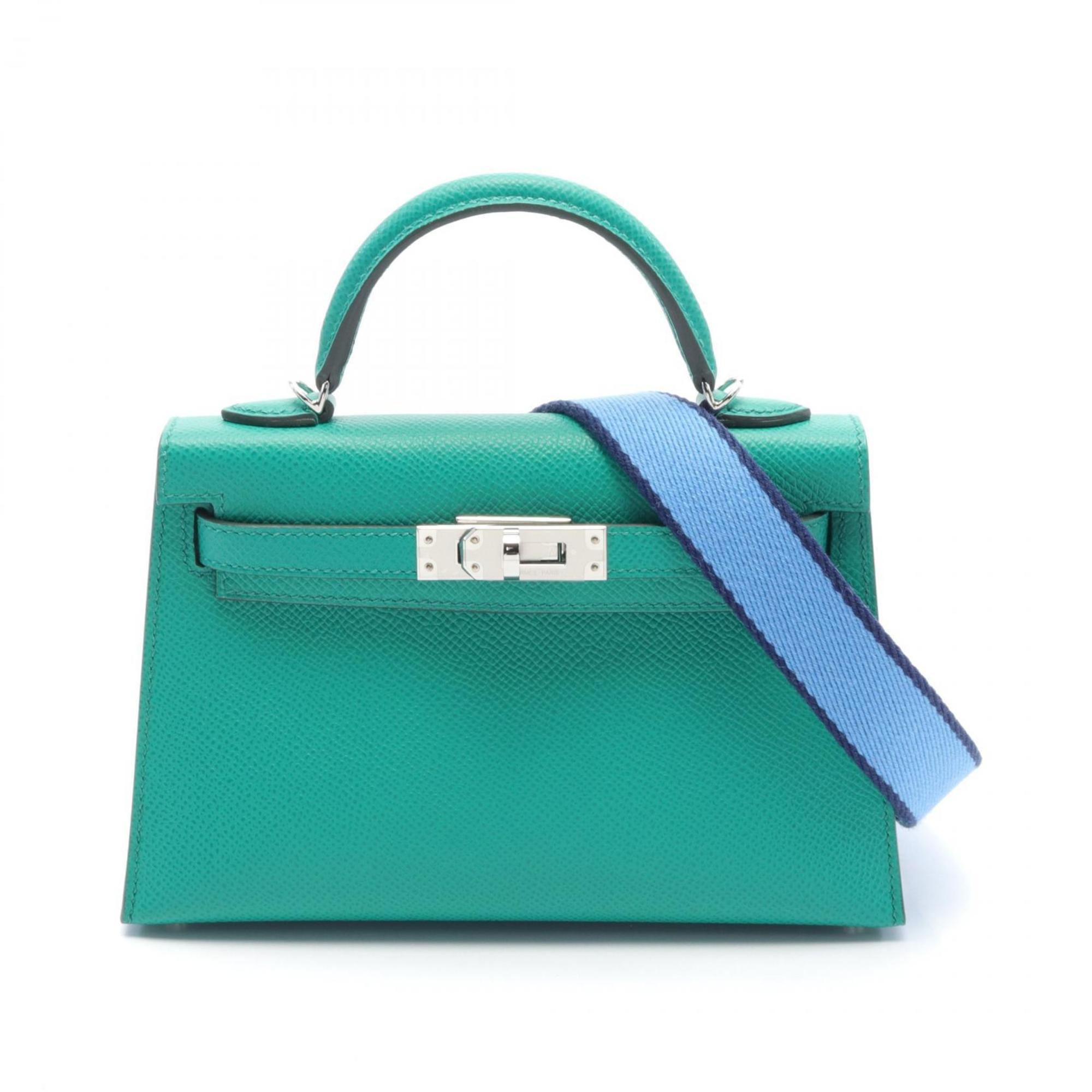 Hermes HERMES Kelly 2 De Handbag Bag Epsom Leather Women's Green