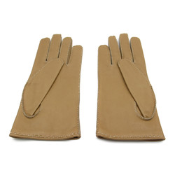 Hermes HERMES Gloves Leather Women's Beige