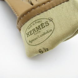 Hermes HERMES Gloves Leather Women's Beige