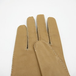 Hermes HERMES Gloves Leather Women's Beige