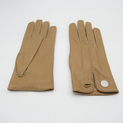 Hermes HERMES Gloves Leather Women's Beige