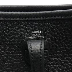 Hermes HERMES Evelyn TPM Shoulder Bag Taurillon Clemence Women's Black W Engraved SIL