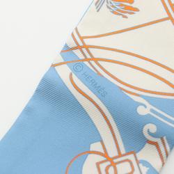 Hermes Twilly EX-LIBRIS Scarf Silk Women's Blue Multicolor