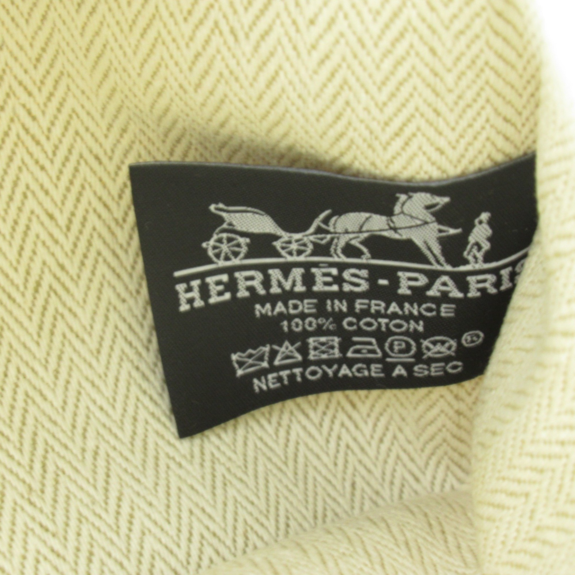 Hermes HERMES H Tissage Pouch Bag Canvas Toile Decoracio Women's Yellow