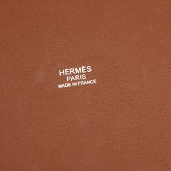 Hermes HERMES H Ambier GM Tote Bag Swift Toile Women's White Brown