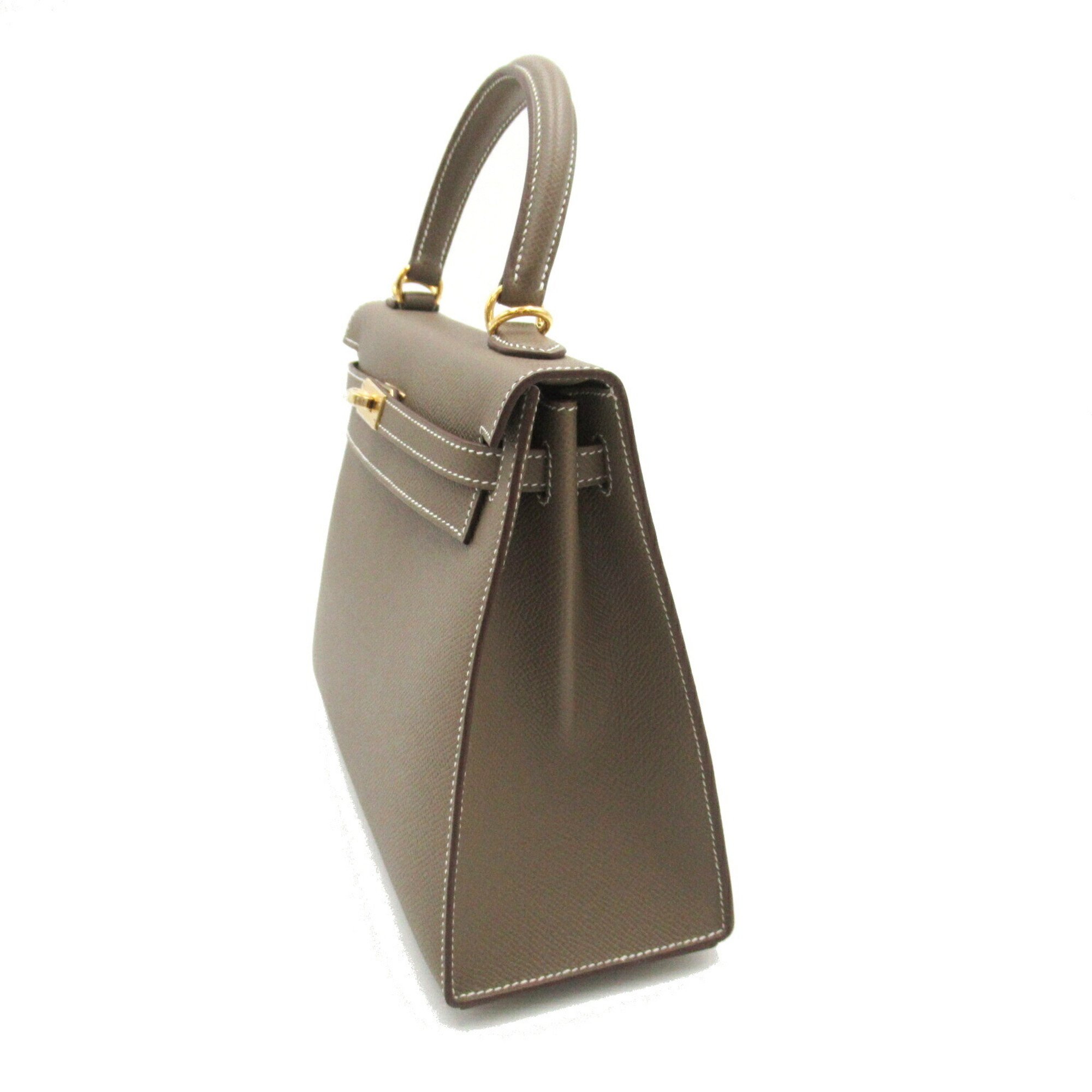 Hermes Kelly 25 handbag, calf leather, Epsom grey, for women