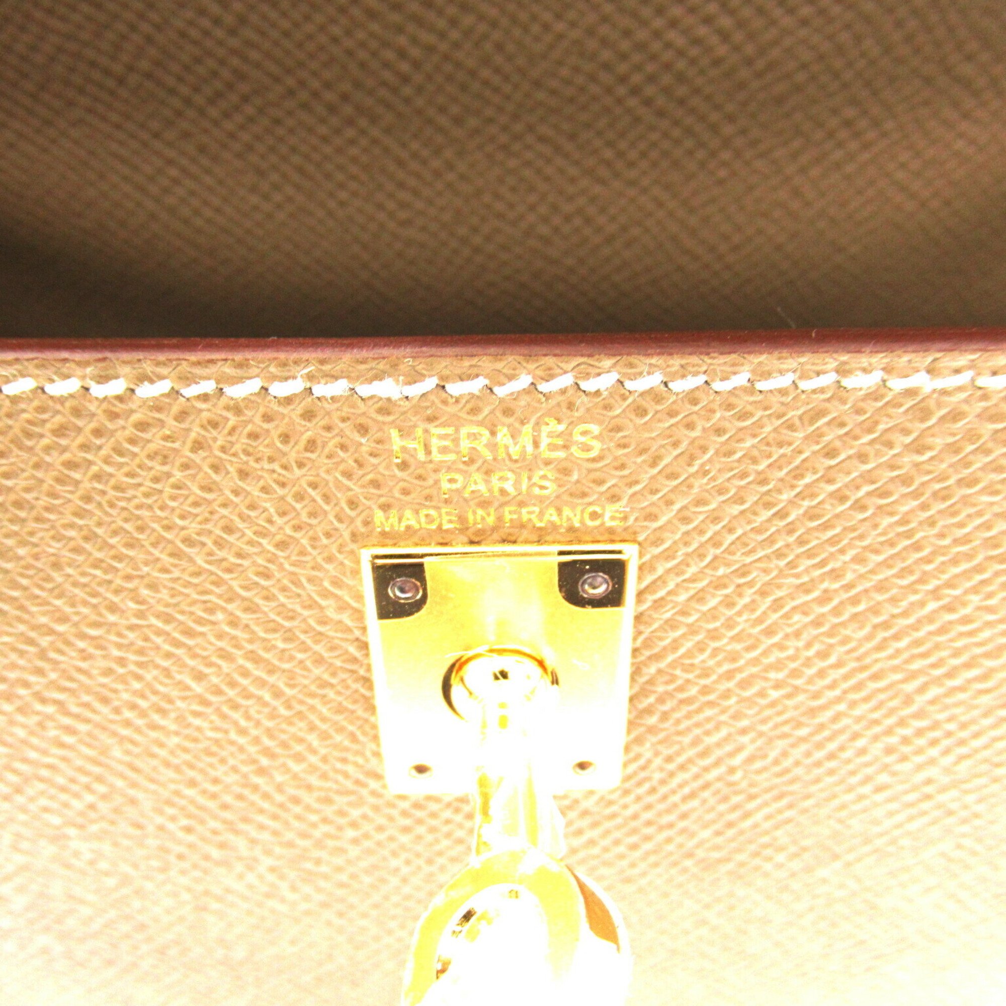 Hermes Kelly 25 handbag, calf leather, Epsom grey, for women