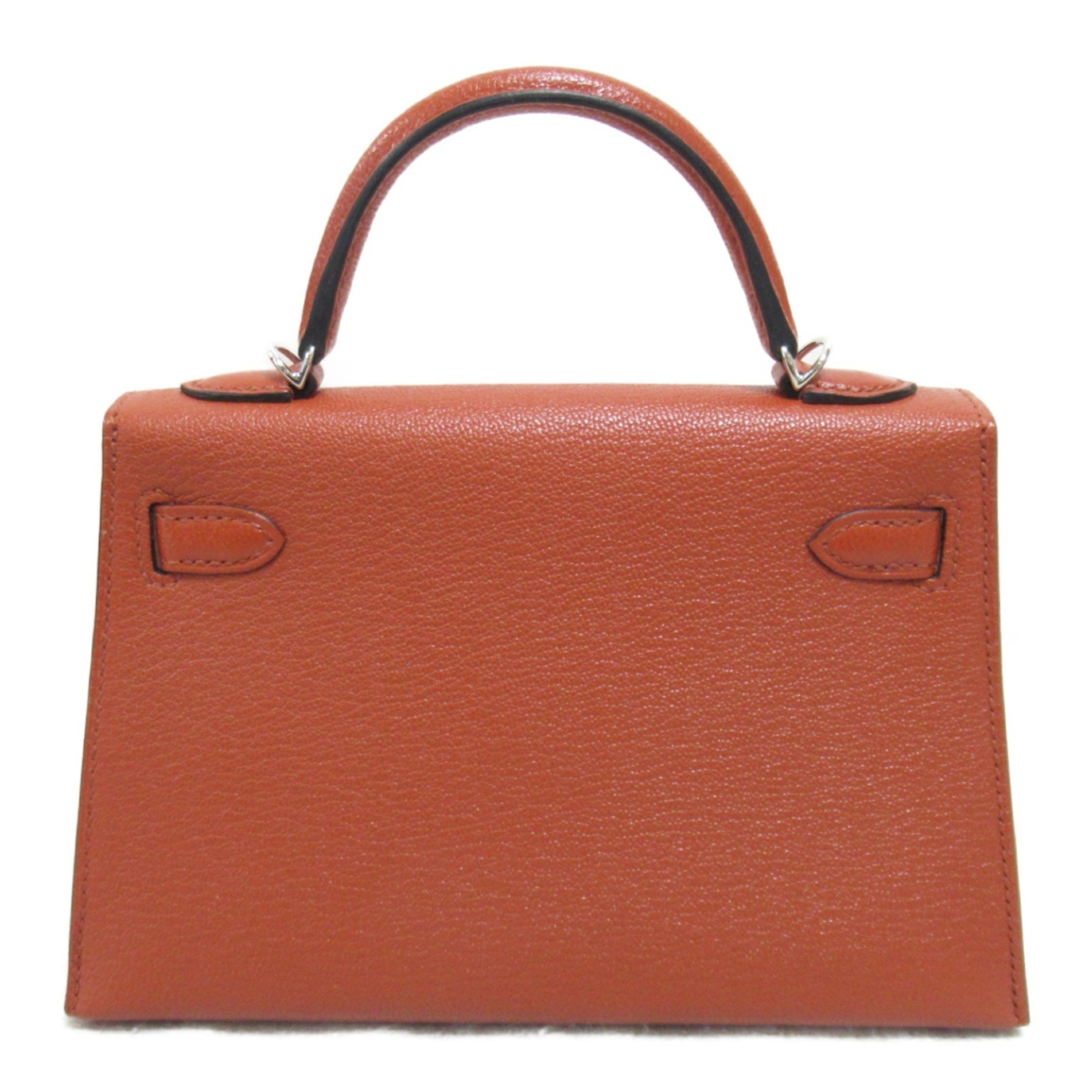 Hermes HERMES Kelly 2 MINI Cuivre Handbag Bag Leather Chevre Women's Brown 083851CK