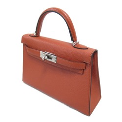 Hermes HERMES Kelly 2 MINI Cuivre Handbag Bag Leather Chevre Women's Brown 083851CK