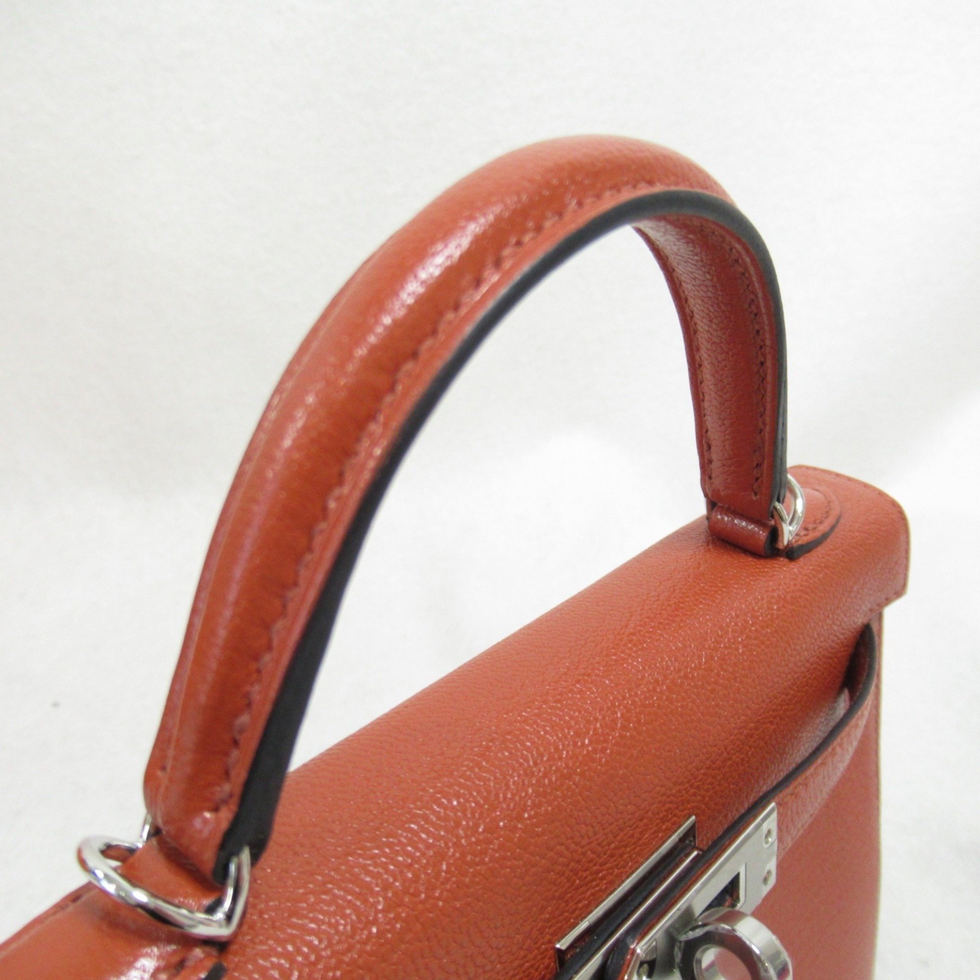 Hermes HERMES Kelly 2 MINI Cuivre Handbag Bag Leather Chevre Women's Brown 083851CK