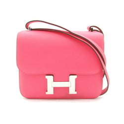 HERMES Constance (18) Shoulder Bag, Calfskin (Cowhide), Swift Leather, Women's, Pink