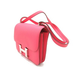 HERMES Constance (18) Shoulder Bag, Calfskin (Cowhide), Swift Leather, Women's, Pink