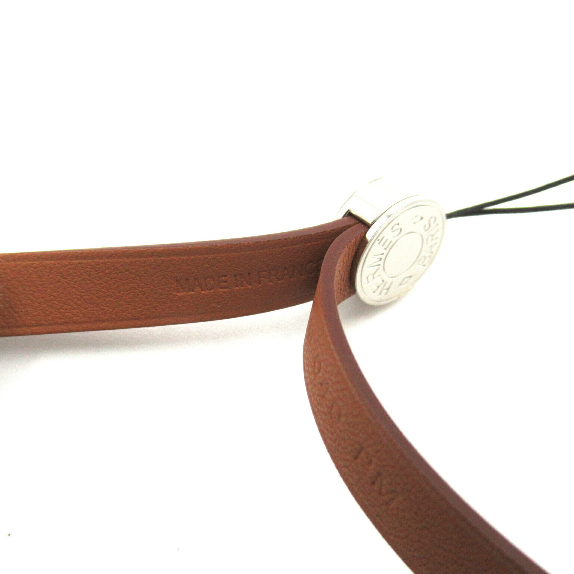 Hermes HERMES Serie Neck Strap Leather Swift Men Women Brown