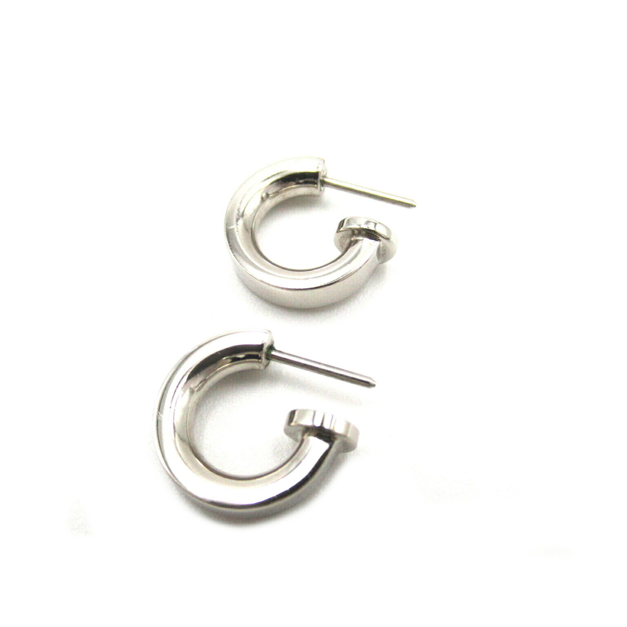 Hermes HERMES Padlock Earrings, Silver Plated, Women's,