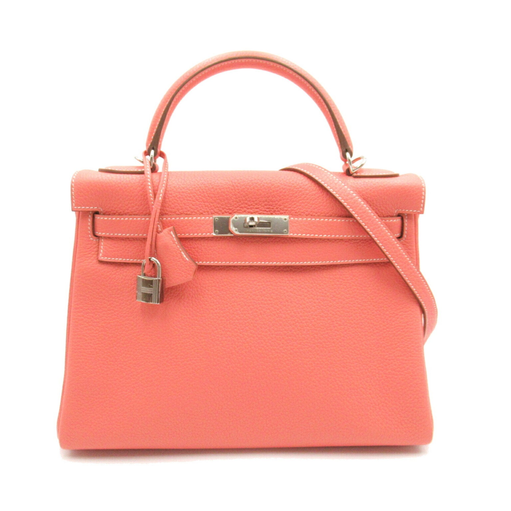 Hermes Kelly 32 Handbag Bag Calfskin (Cowhide) Taurillon Clemence Women's Pink