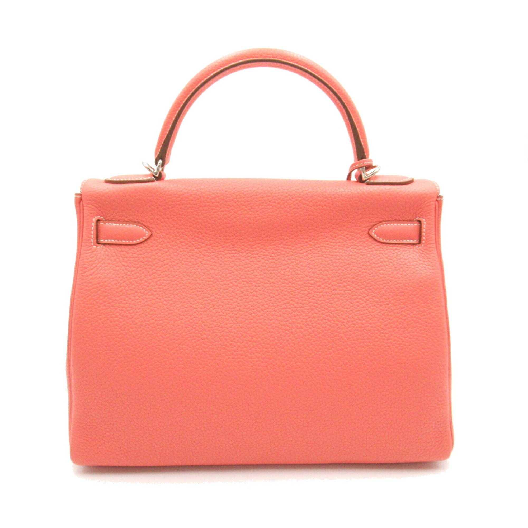 Hermes Kelly 32 Handbag Bag Calfskin (Cowhide) Taurillon Clemence Women's Pink