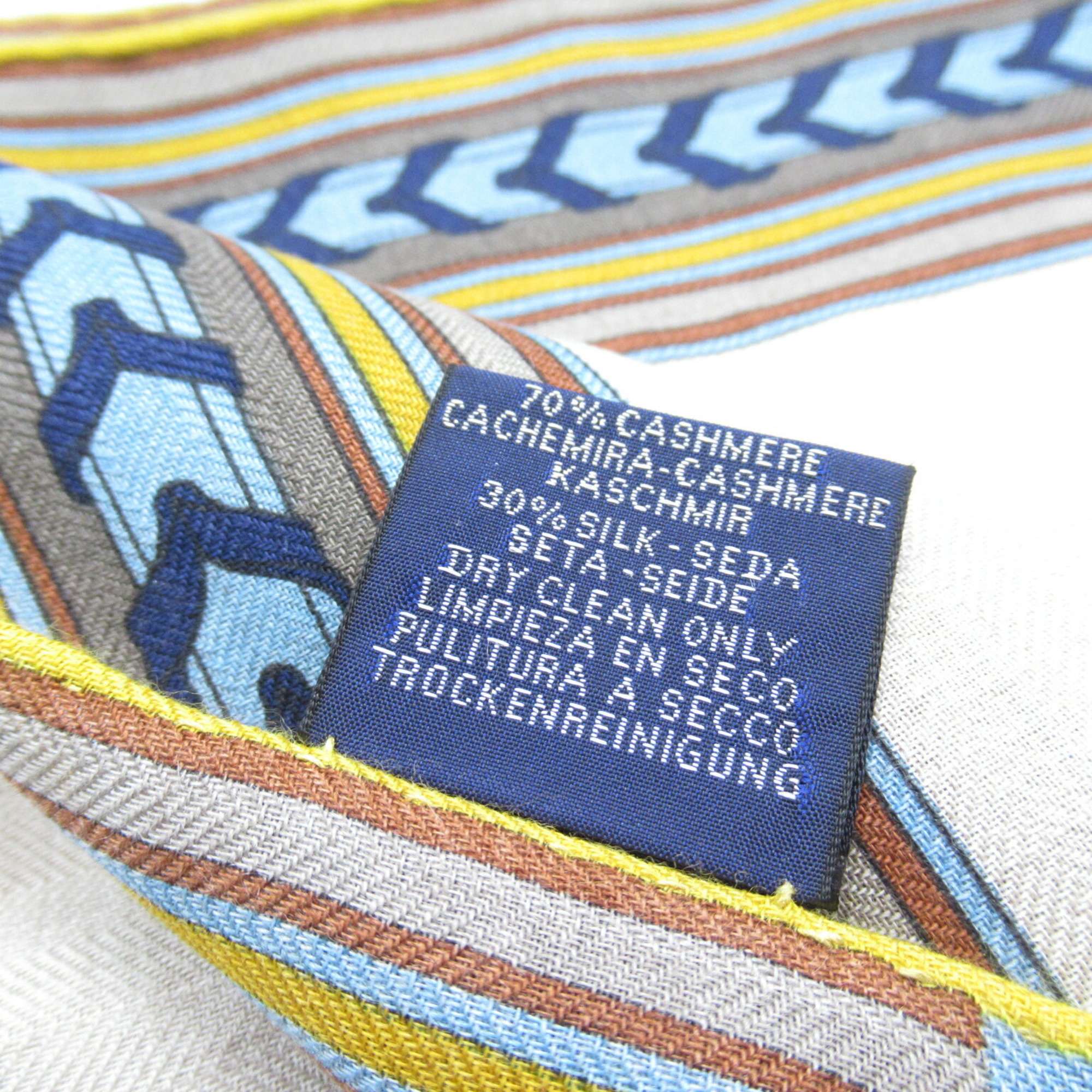 Hermes HERMES Stole Scarf Cashmere Women's Beige