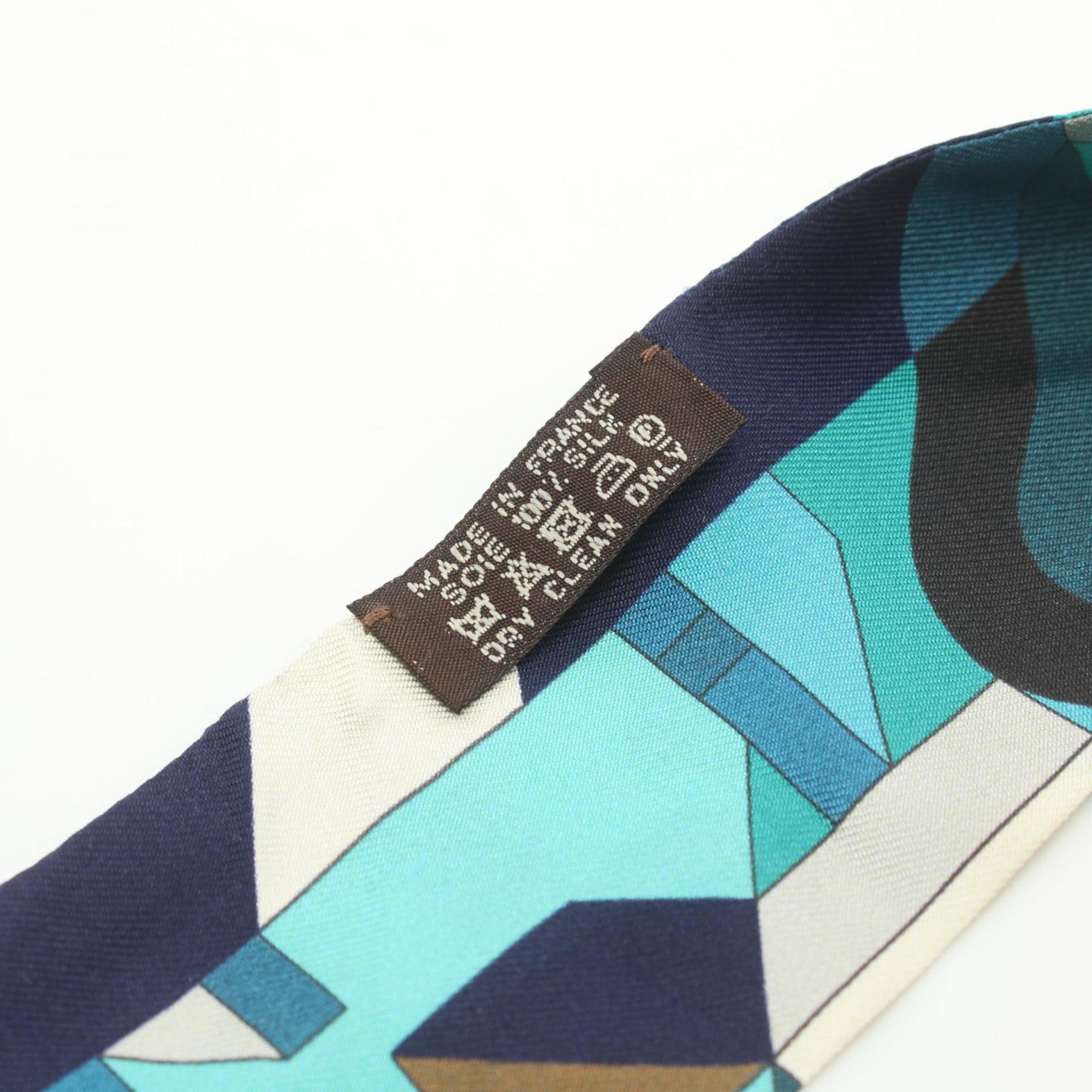 Hermes HERMES Twilly PERSPECTIVE CAVALIERE Scarf Silk Women's Blue Multicolor