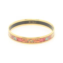 Hermes HERMES Emaille PM Bangle GP (Gold Plated) Cloisonne Women's Gold Red Multicolor