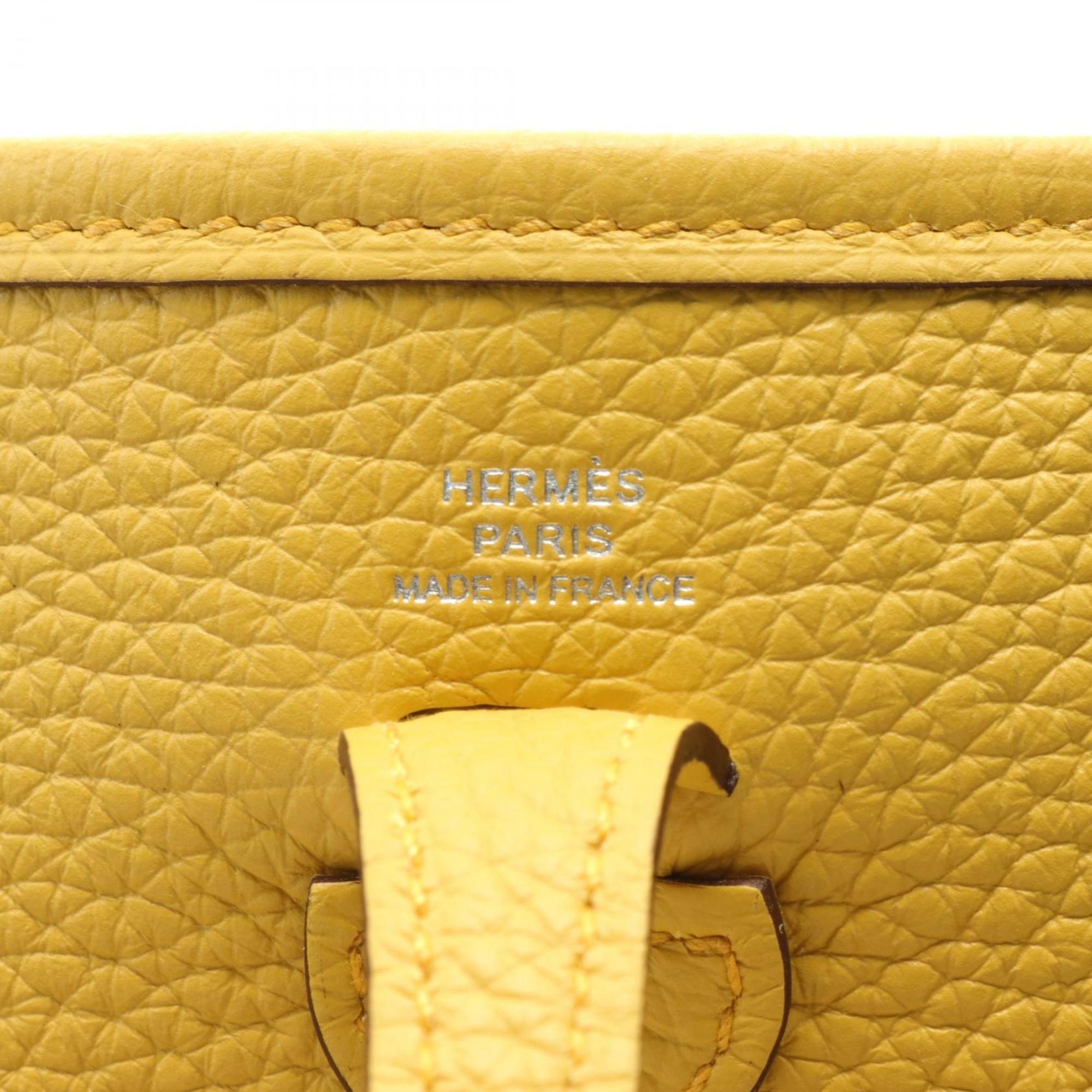 Hermes HERMES Evelyn TPM Sun Shoulder Bag Taurillon Clemence Women's Yellow