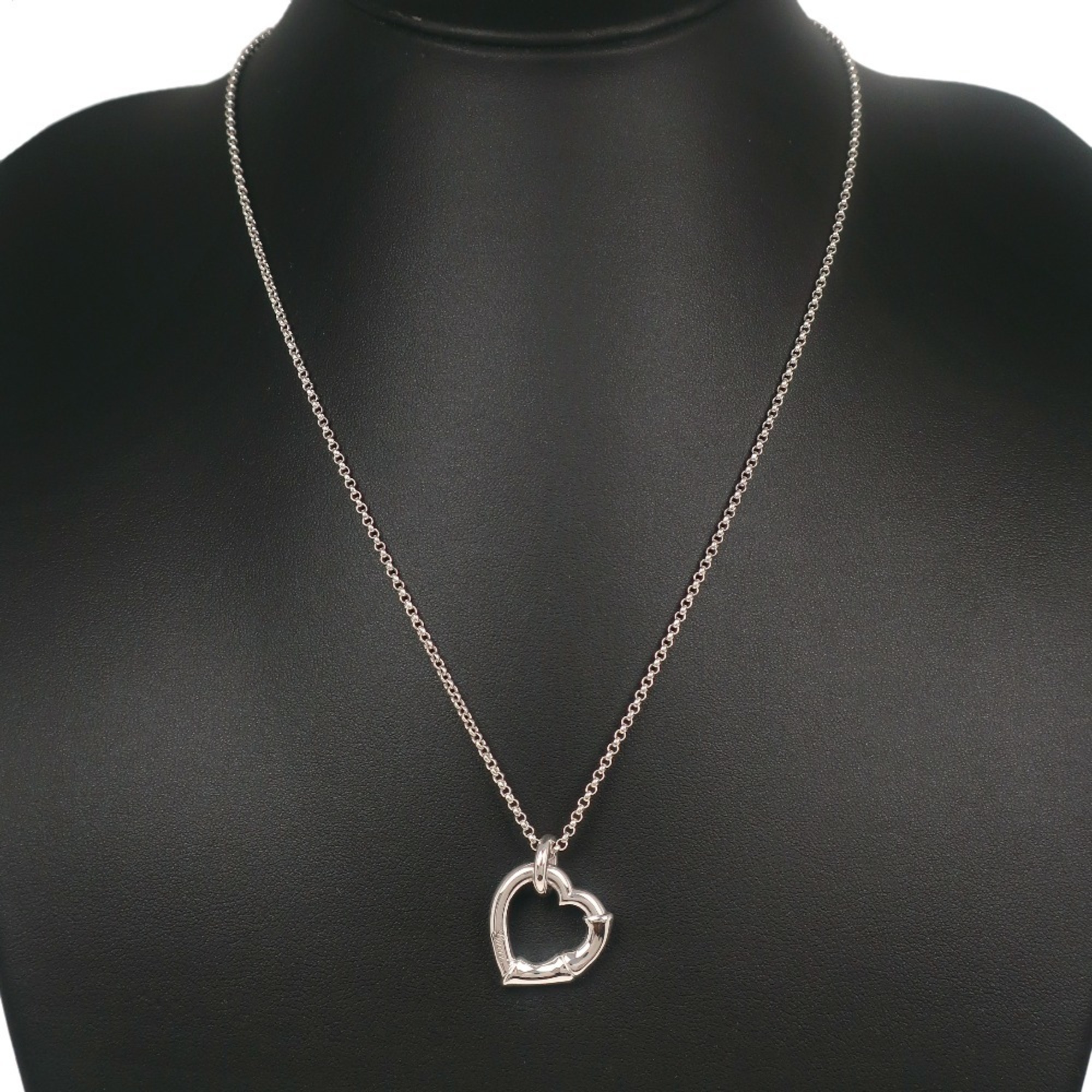 Gucci Bamboo Heart Necklace Silver 925 Approx. 12.9g Women's