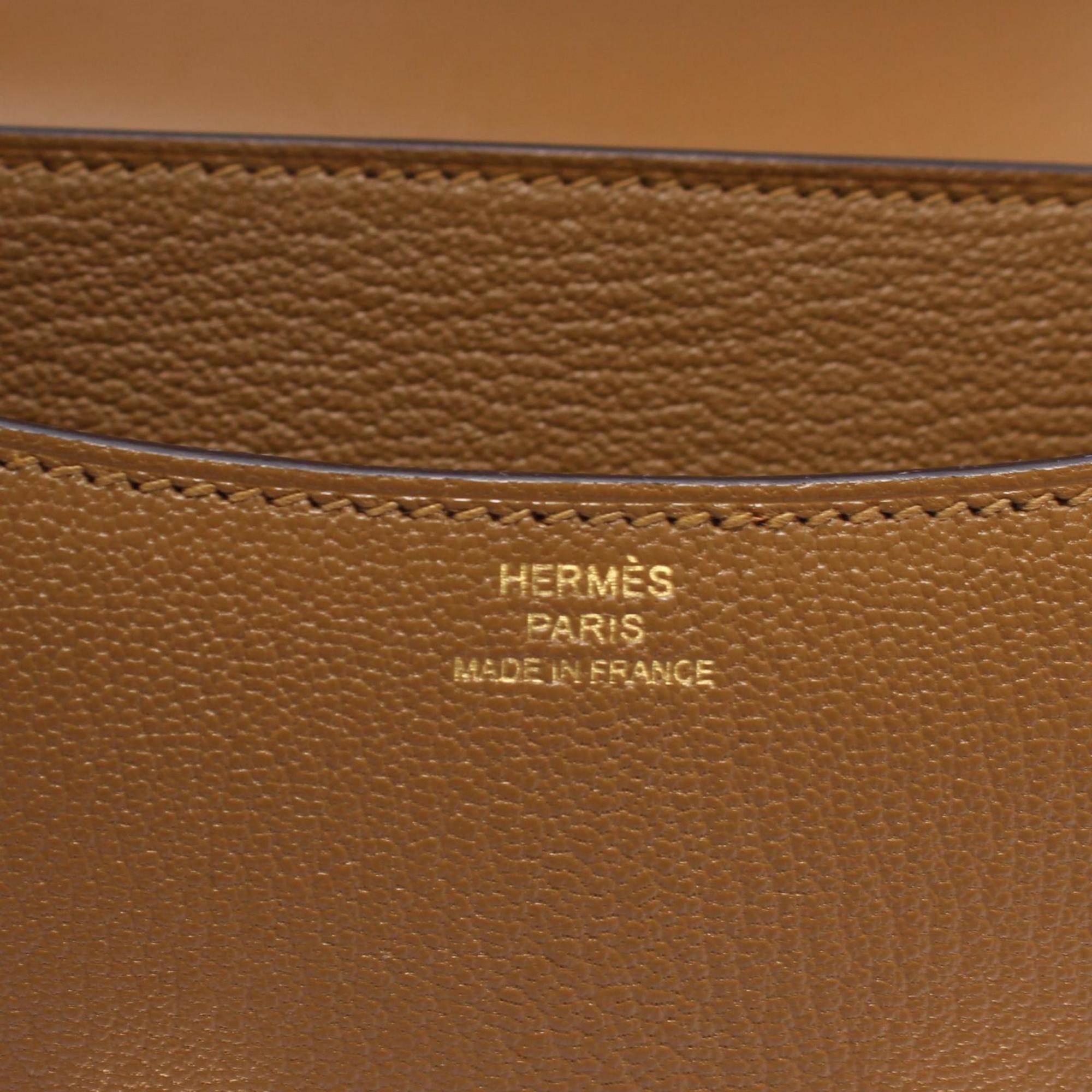 Hermes HERMES Constance Craft Shoulder Bag Chevre Ladies Brown