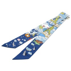 Hermes Twilly Scarf Silk Women's Blue