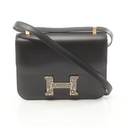 Hermes HERMES Constance 24 Shoulder Bag Exotic Leather Box Calf Women's Black