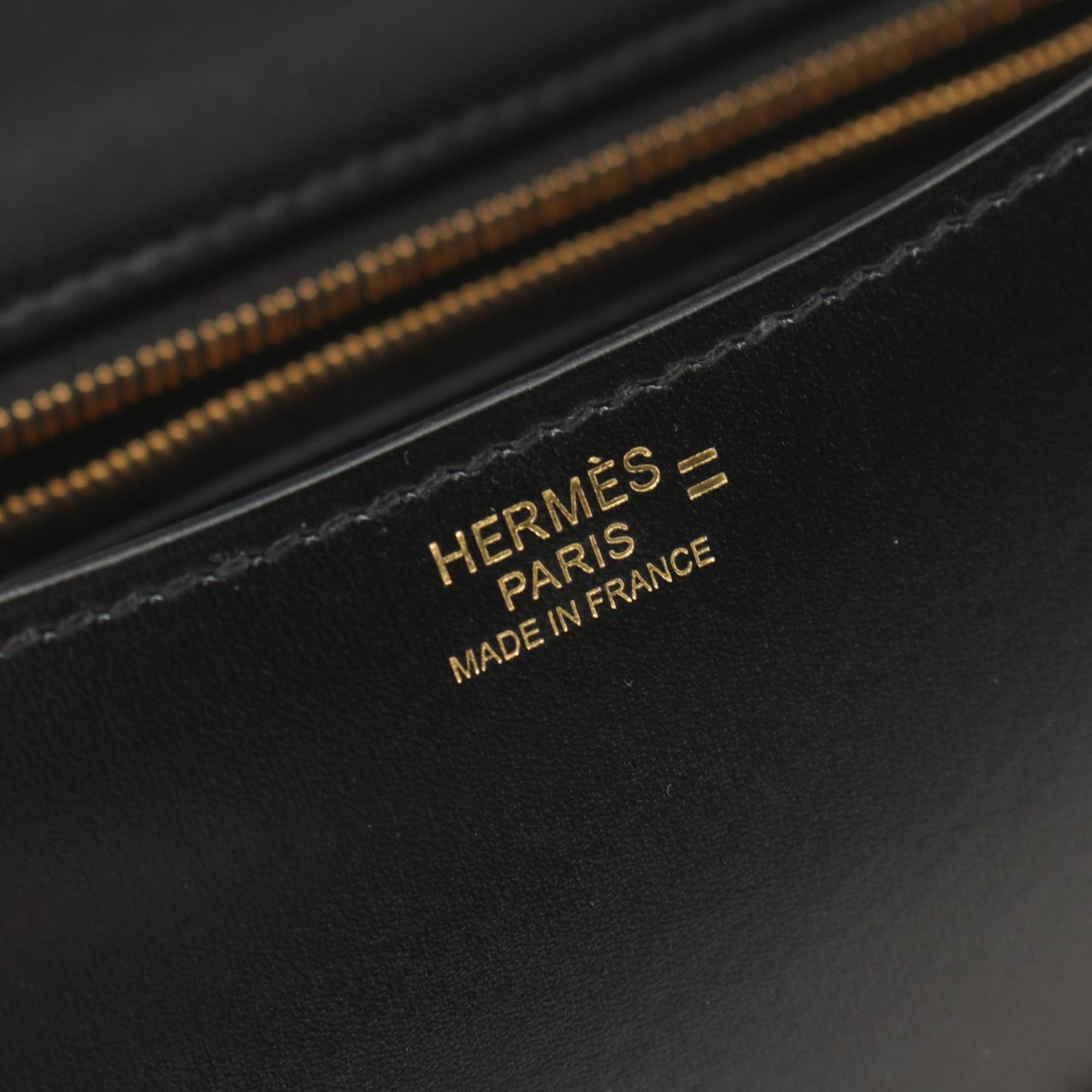 Hermes HERMES Constance 24 Shoulder Bag Exotic Leather Box Calf Women's Black