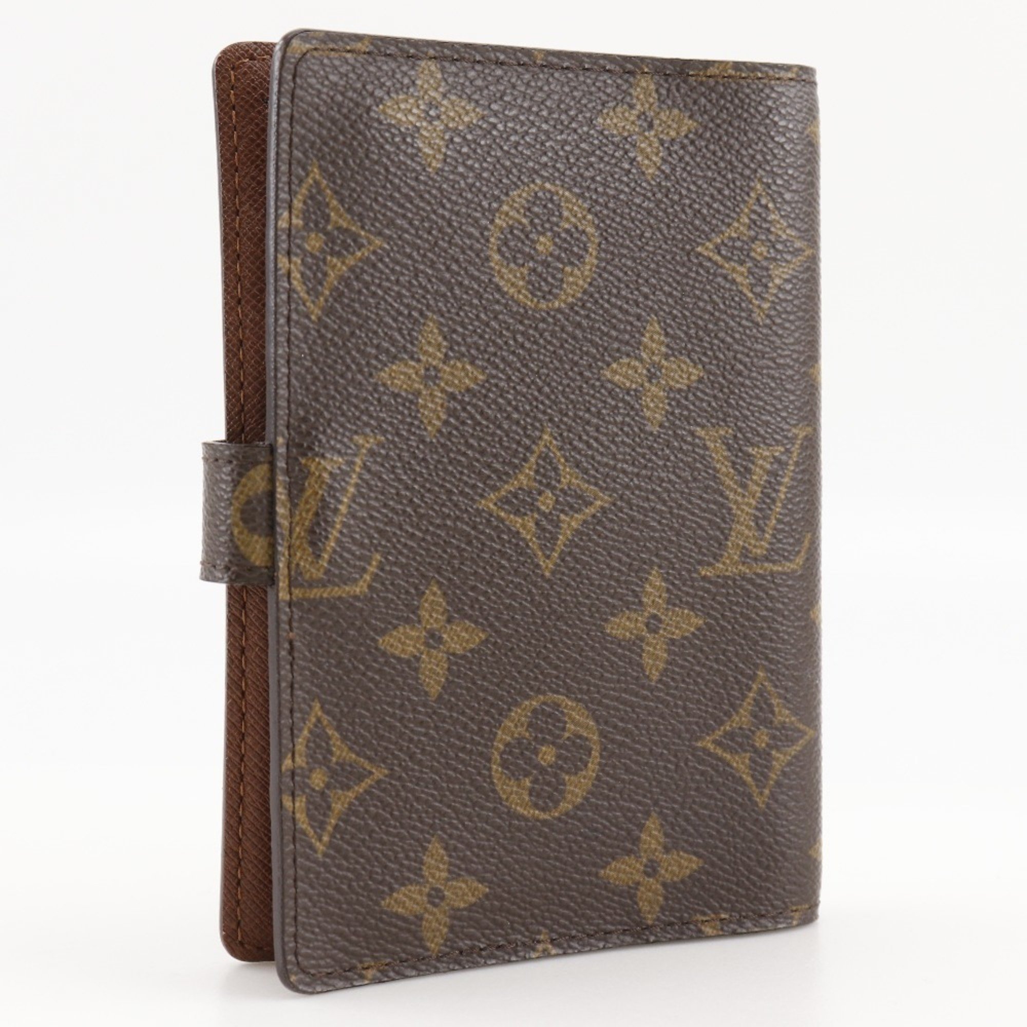 Louis Vuitton Agenda PM Notebook Cover R20005 Monogram Canvas 2005 Brown CA0015 Snap Button Unisex