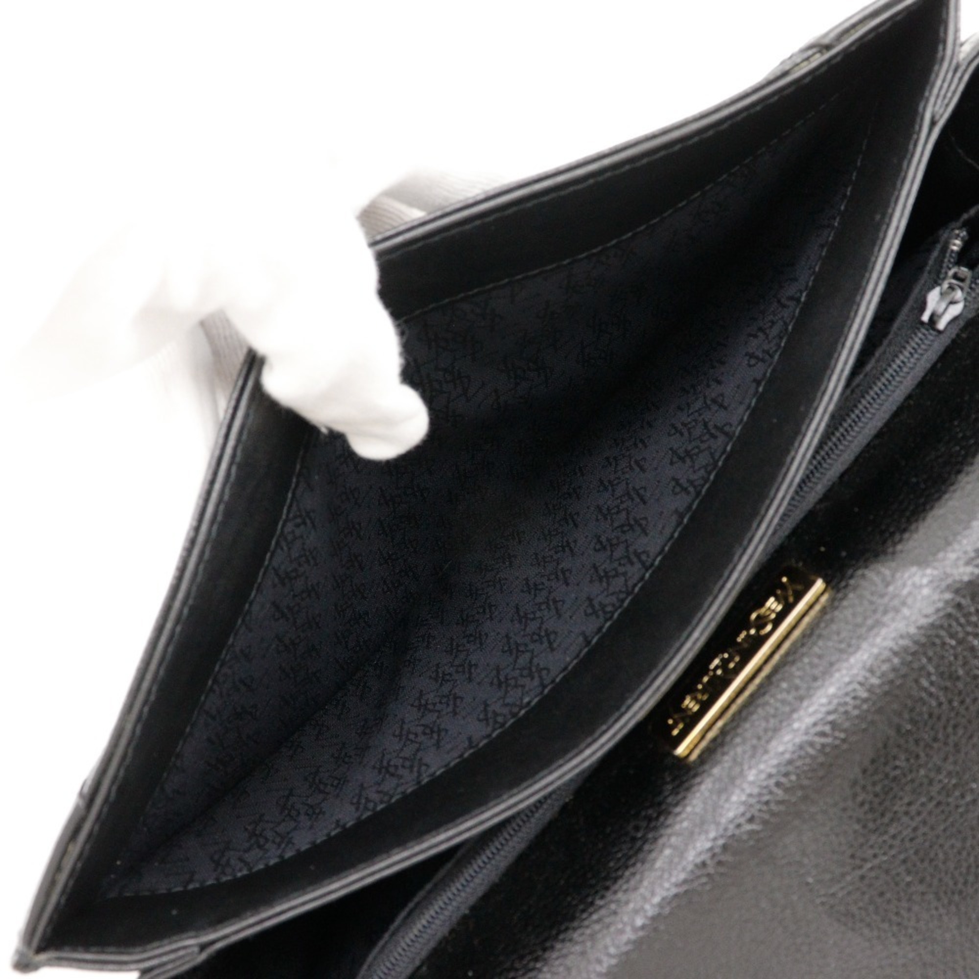 Yves Saint Laurent YVES SAINT LAURENT Y-stitch shoulder bag calf black A5 type women's