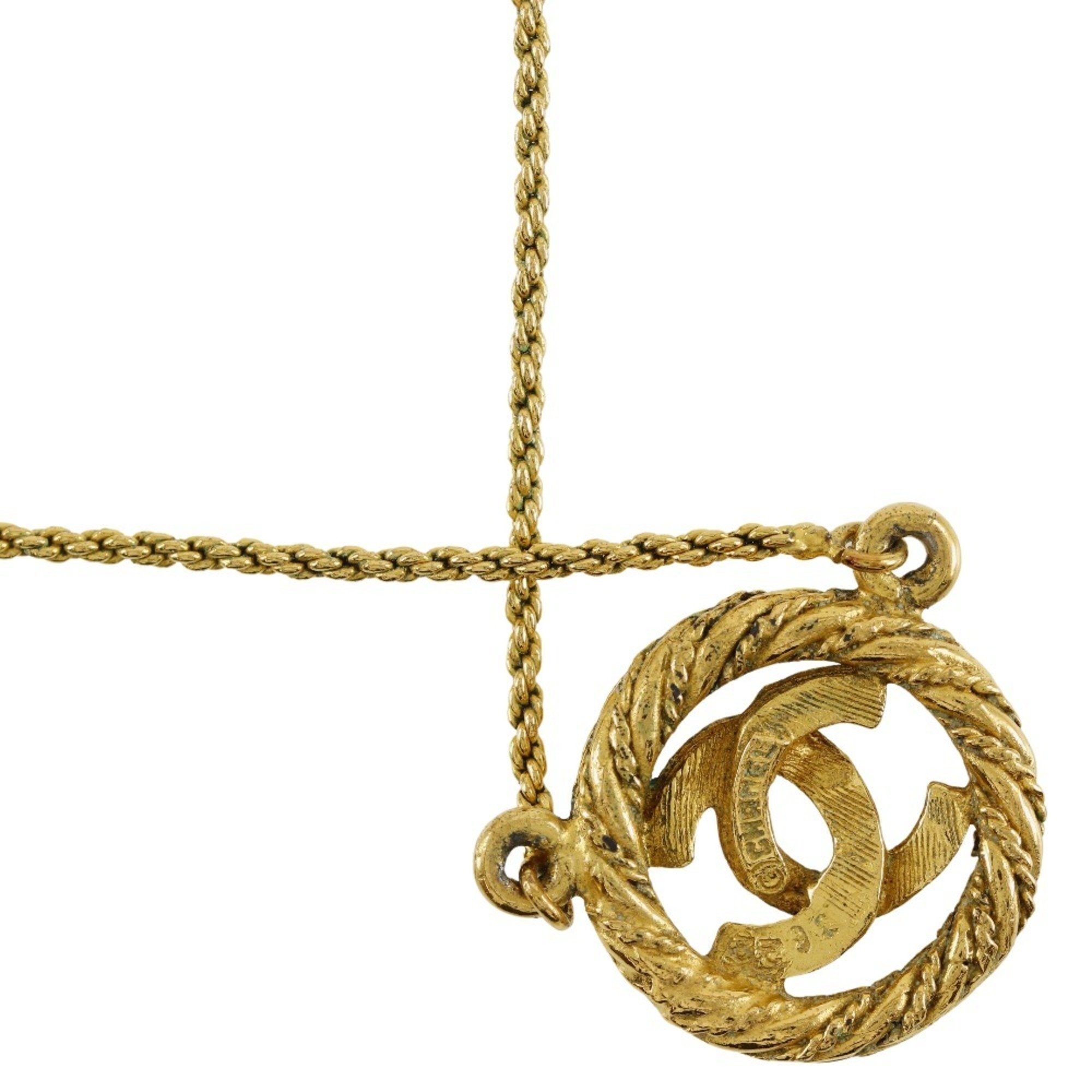 Chanel CHANEL Coco Mark Necklace Gold Plated Approx. 7.5g COCO Women's