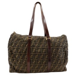 FENDI Zucca Boston bag in nylon canvas, brown, unisex