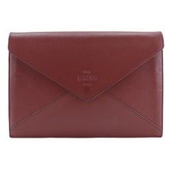 Berluti Clutch Bag Calf Bordeaux A5 Snap Button Men's