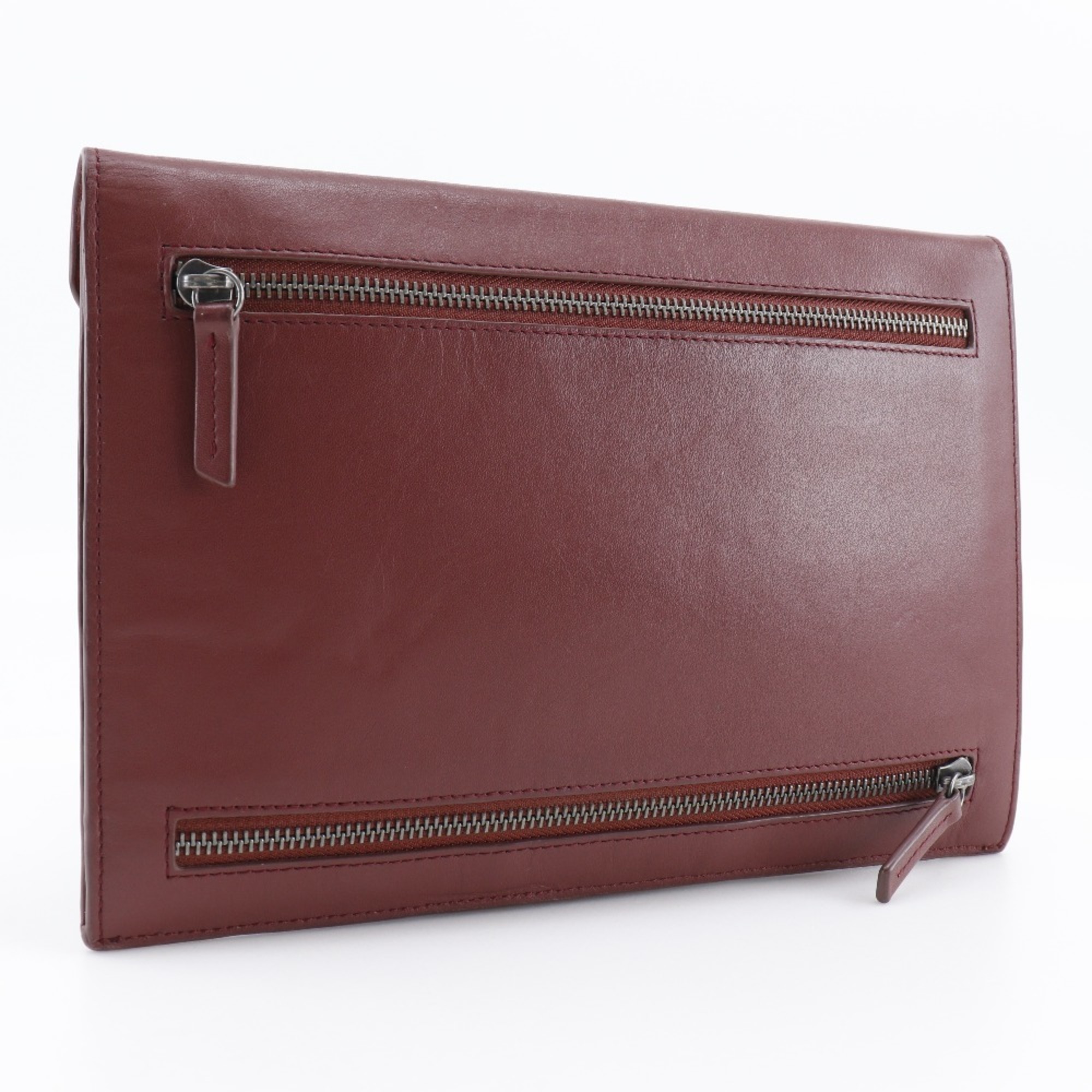 Berluti Clutch Bag Calf Bordeaux A5 Snap Button Men's