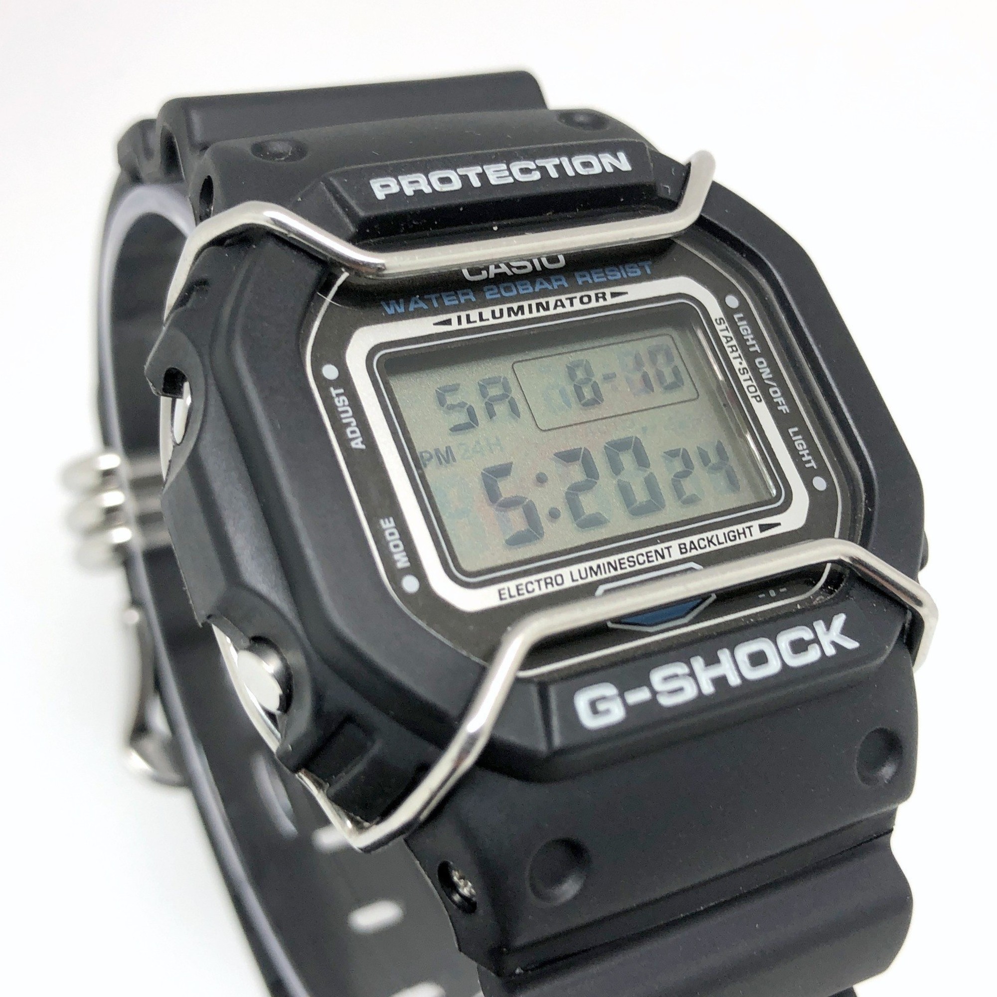 G-SHOCK CASIO Watch DW-5600RR-1 G’MIX Rock 'n' Roll G Mix and Electric Guitar EL Black Metal Protector Released July 2002 Mikunigaoka Store