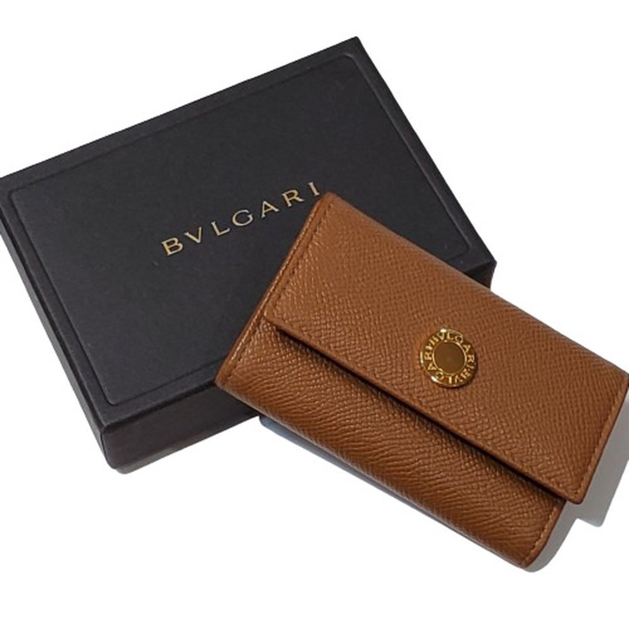 BVLGARI Bulgari Classico 6-key case, leather, for men and women, brown, accessories, Kaizuka store