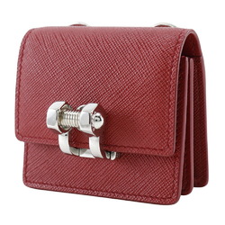 PRADA Shoulder Pouch Bag Pochette 2ZH097 Saffiano Red Flap Women's