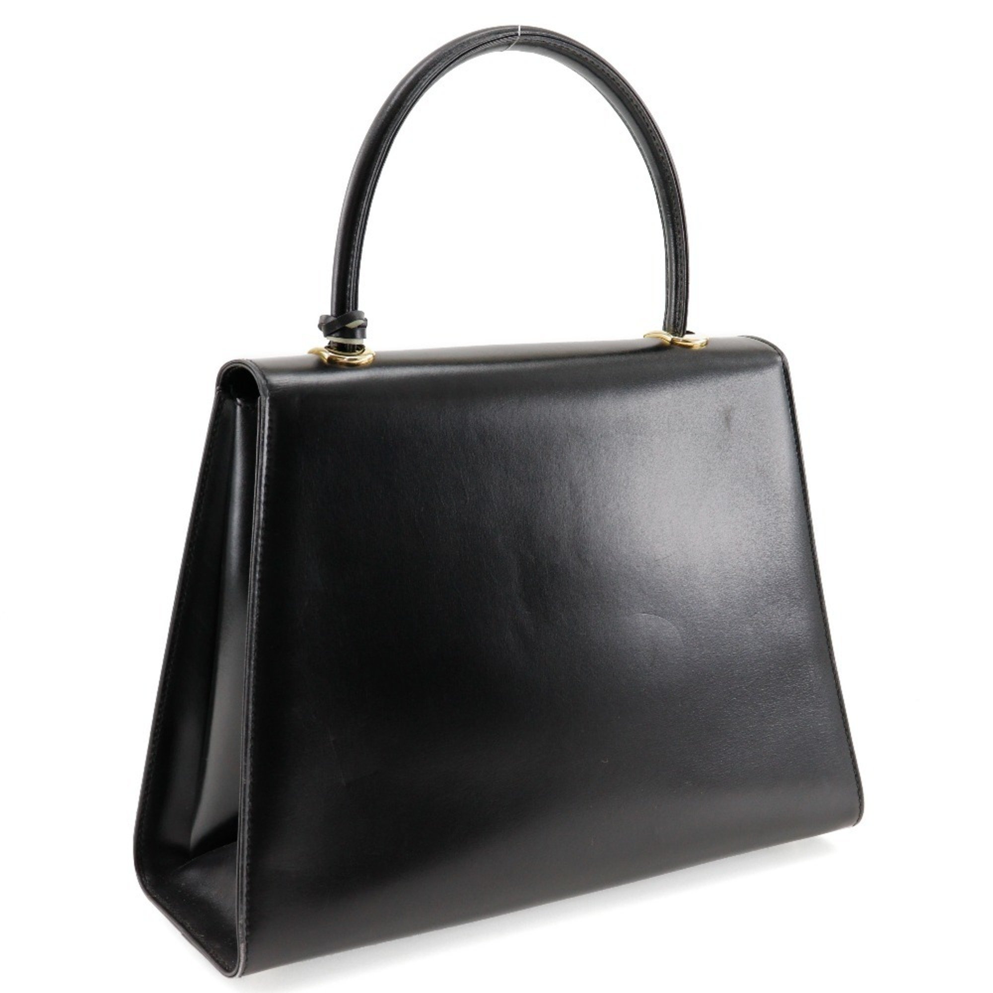 BALLY handbag calfskin black A5 turn lock ladies