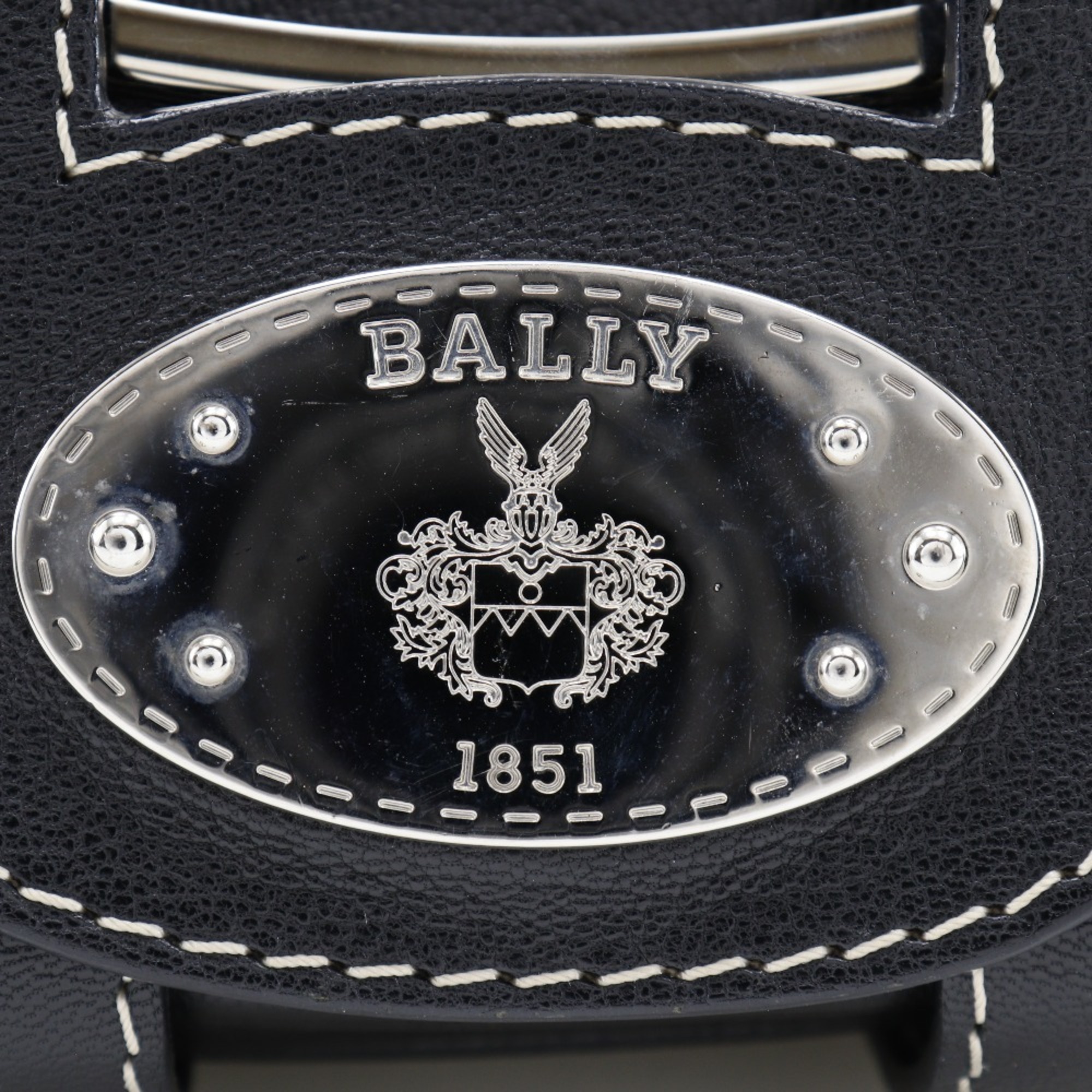 BALLY Shoulder Bag Calf Black A5 Type One Belt Women's