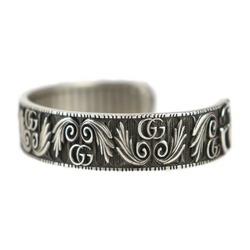 GUCCI Gucci C Bangle GG Marmont - Size 18 Ag925 Silver Cuff Bracelet