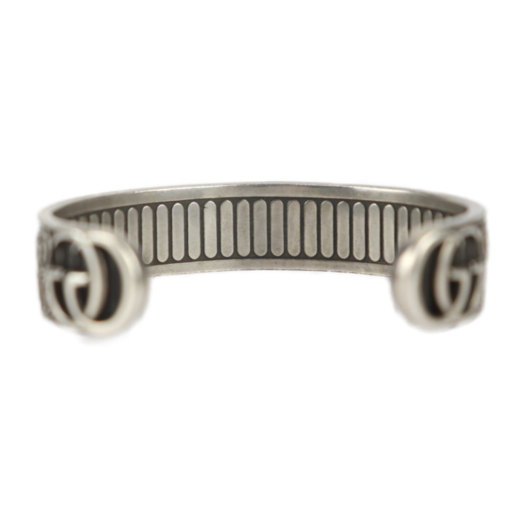 GUCCI Gucci C Bangle GG Marmont - Size 18 Ag925 Silver Cuff Bracelet