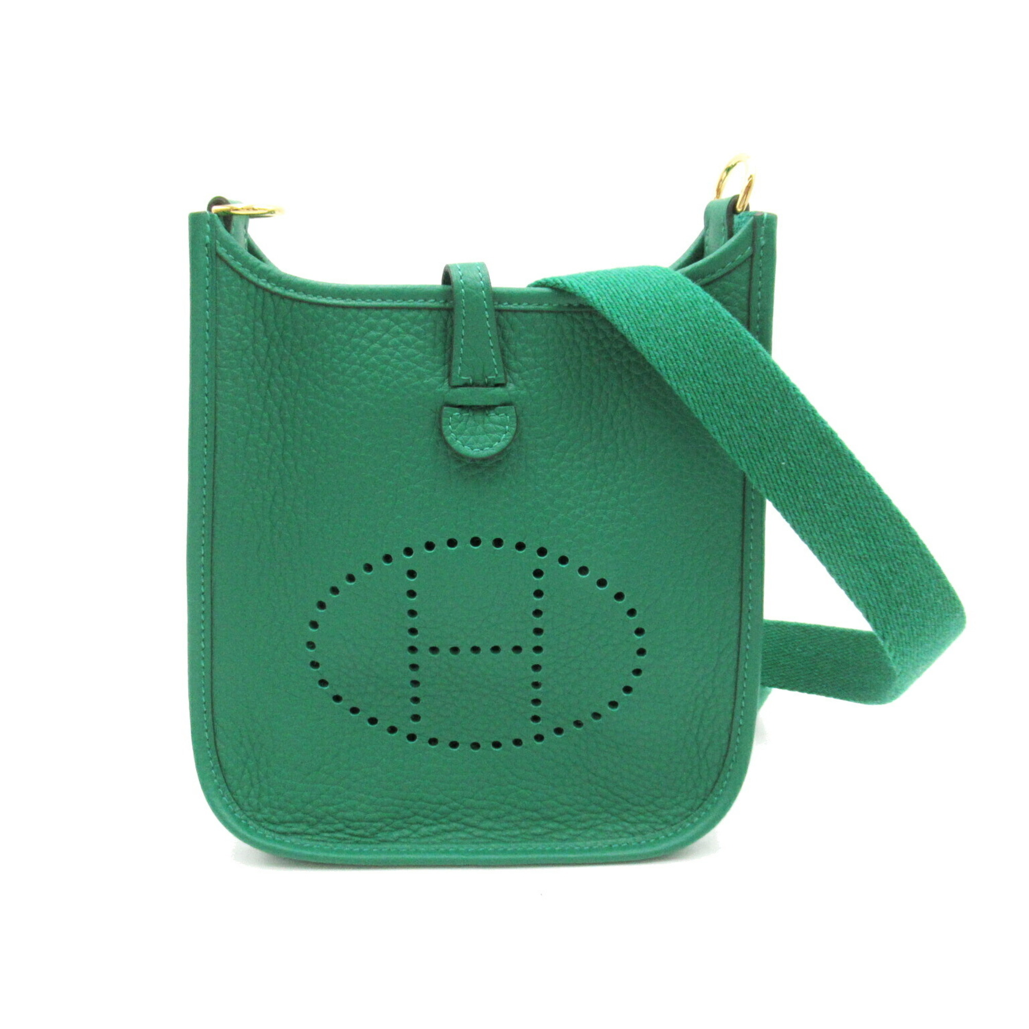 Hermes HERMES Evelyn TPM (16) Shoulder Bag Calfskin (Cowhide) Taurillon Clemence Women's Green