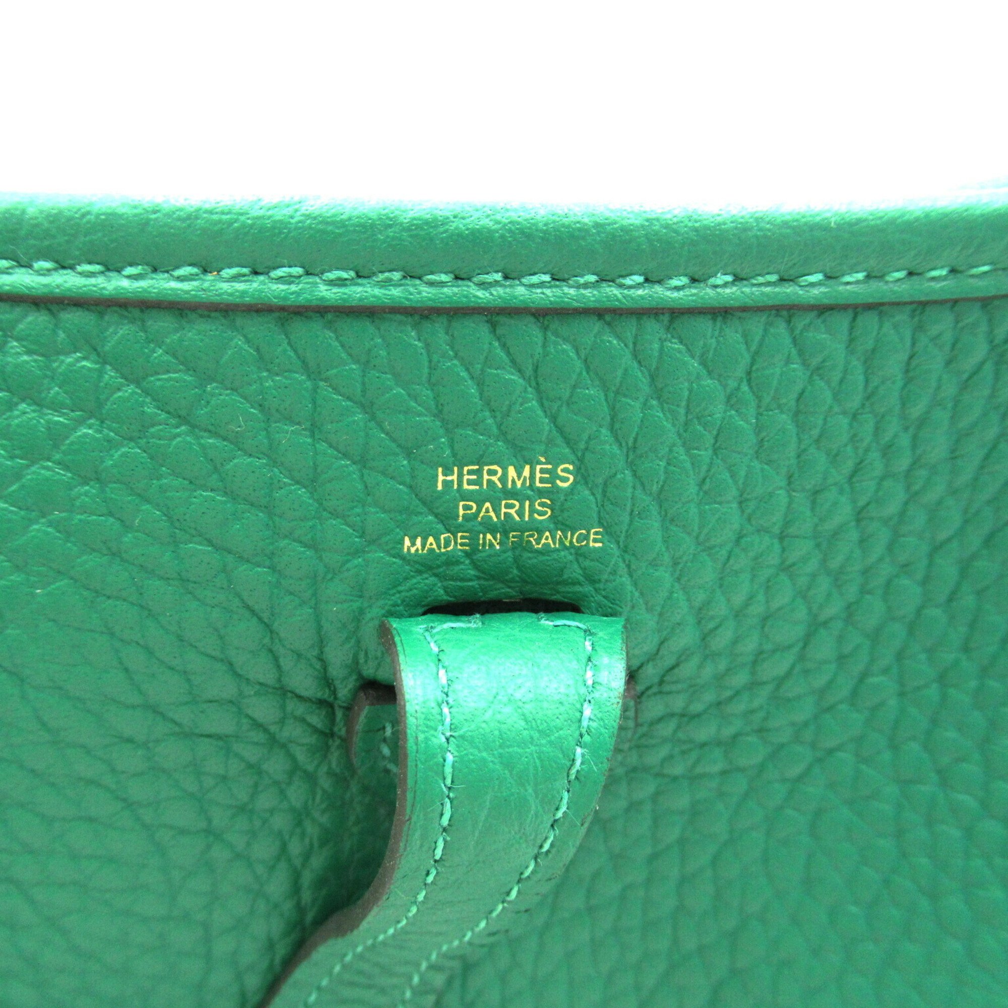 Hermes HERMES Evelyn TPM (16) Shoulder Bag Calfskin (Cowhide) Taurillon Clemence Women's Green